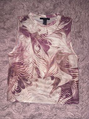 Forever 21 Pink Swirl Mesh Tank Top